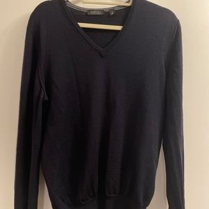 Barney’s New York navy v neck sweater